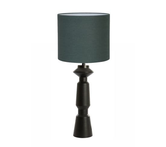 Lampe Métal Noir Ilvara Abat Jour Vert