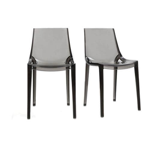 Chaises Design Empilables Gris Transparent Intérieur - Extérieur (lot De 2) Yzel