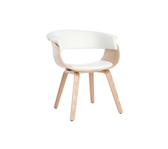 Chaise Scandinave Blanc Et Bois Clair Oktav