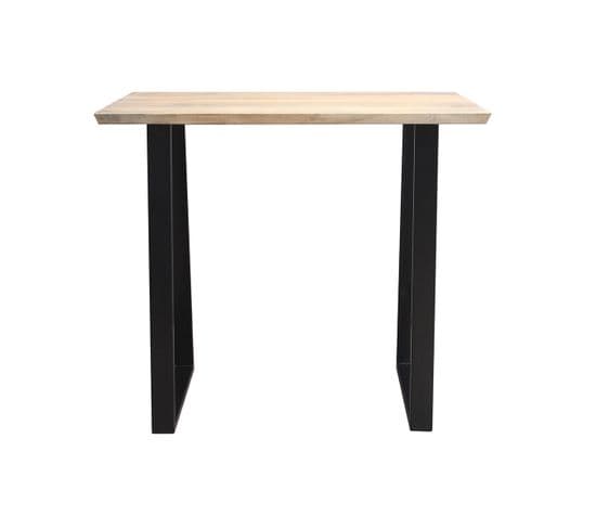 Table De Bar En Bois Manguier Massif Et Métal Noir L120 Cm Vijay