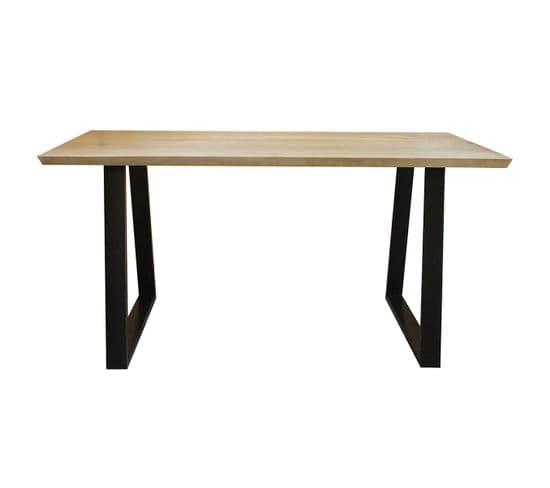 Table à Manger En Bois Manguier Massif Et Métal Noir L160 Cm Vijay