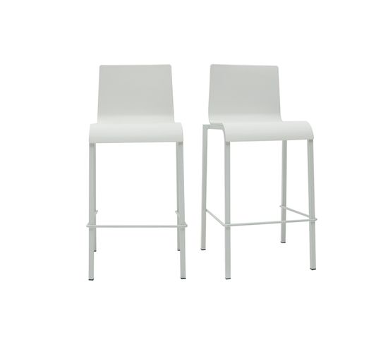 Tabourets De Bar Design Empilables Blancs H65 Cm (lot De 2) Kupa