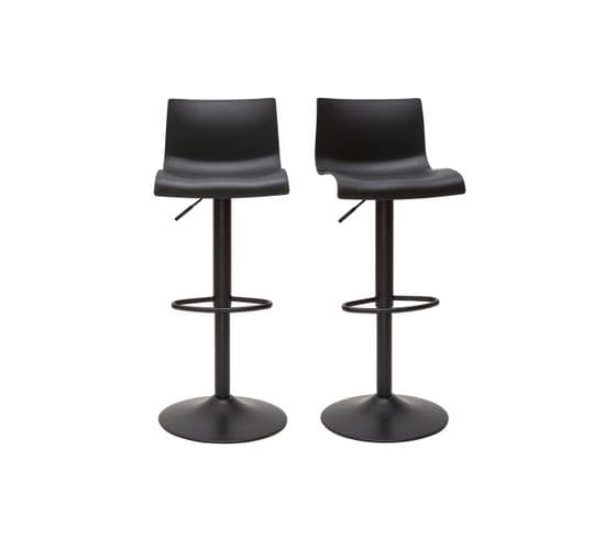 Tabourets De Bar Réglables Design En Métal Noir (lot De 2) Ona