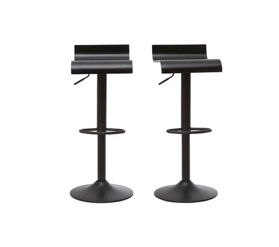 Tabourets De Bar Design Noirs (lot De 2) Surf