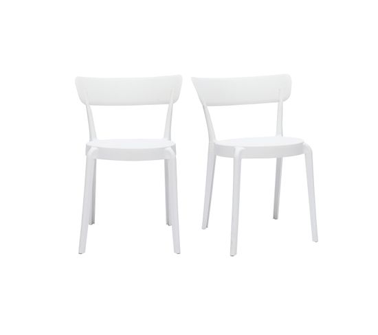 Chaises Design Blanches Empilables Intérieur - Extérieur (lot De 2) Rios