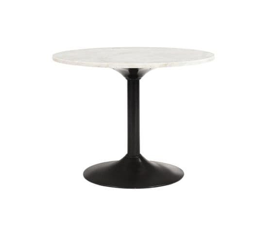 Table Basse En Marbre Et Métal Noir D60 Cm Copen