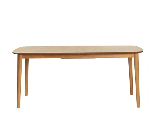 Table Extensible Rallonges Intégrées Rectangulaire En Bois Clair Chêne L180-220 Cm Ego