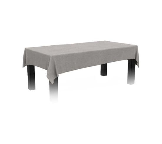 Nappe Rectangulaire Effet Lin Imperméable 260 X 170 Cm Gris Clair