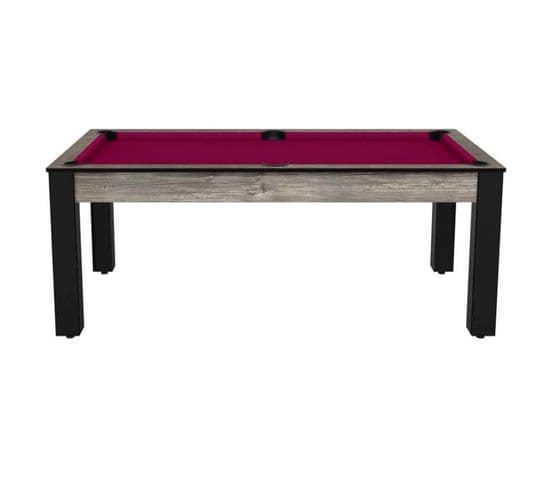 Table De Billard Convertible "oregon" 213cm Naturel et Prune