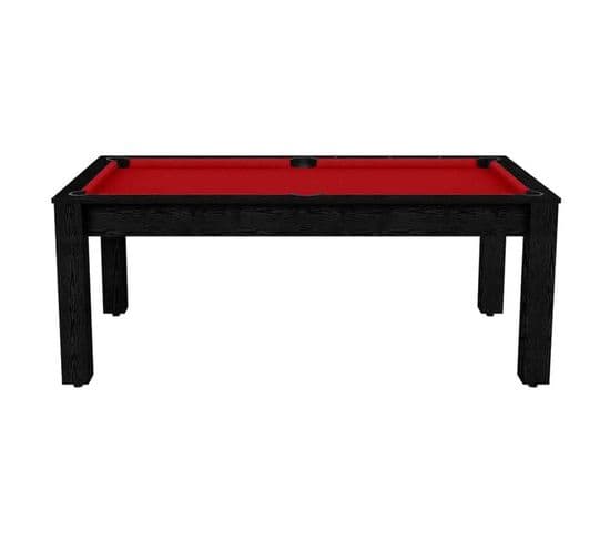 Table De Billard Convertible "oregon" 213cm Noir et Rouge