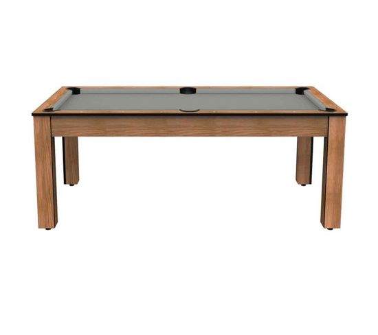 Table De Billard Convertible "oregon" 213cm Hêtre et Gris