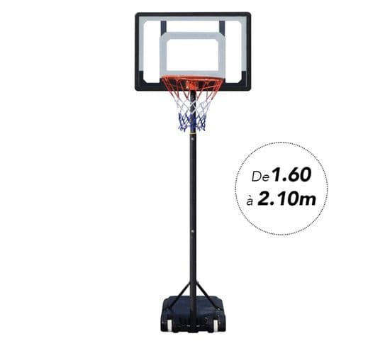 Panier De Basket 1.60m à 2.10m - Modèle Training - Noir