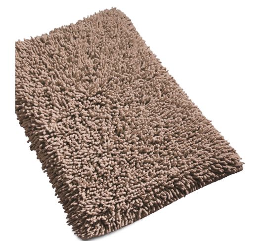 Tapis De Bain 50x80 Cm Chenille Taupe 1800g/m2