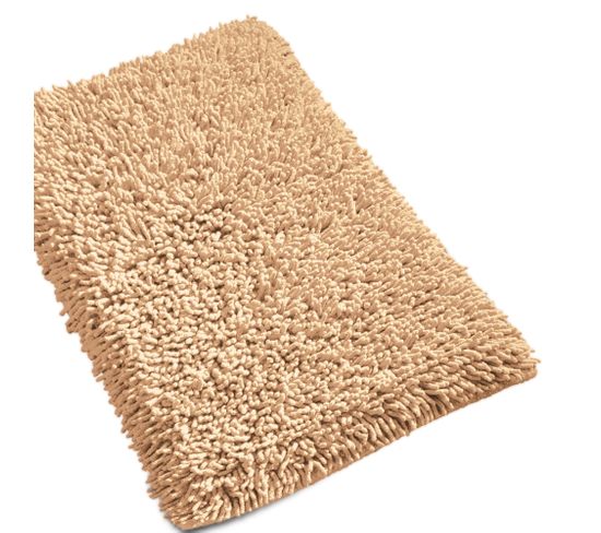 Tapis De Bain 50x80 Cm Chenille Beige 1800g/m2