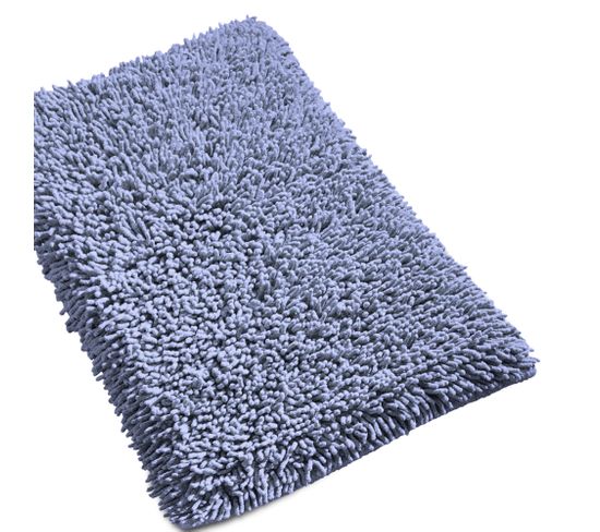 Tapis De Bain 50x80 Cm Chenille Bleu Mer 1800g/m2