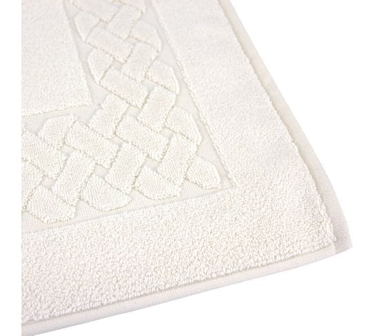 Tapis De Bain 50x80 Cm Royal Cresent Blanc Crème 850g/m2