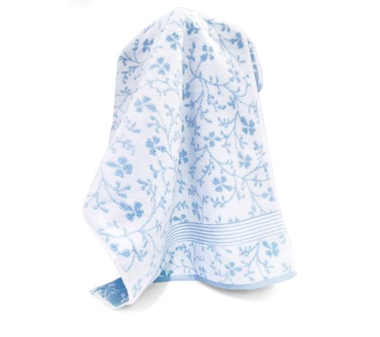 Drap De Douche 70x140 Cm Vintage Floral Bleu 550g/m2