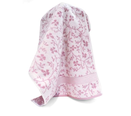 Drap De Bain 100x150 Cm Vintage Floral Rose 550g/m2