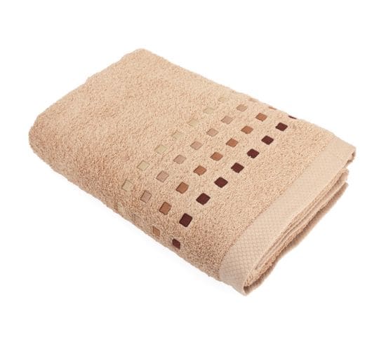 Drap De Bain 100x150 Cm Pure Squares Ecru 550g/m2