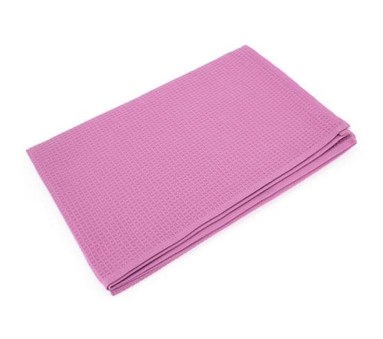 Drap De Bain 90x160 Cm Nid D'abeille Pure Waffle 300 G/m² Rose Lavande