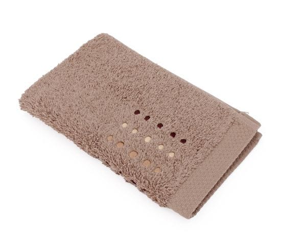 Serviette Invité 33x50 Cm Coton 550g/m2 Pure Points Marron Taupe