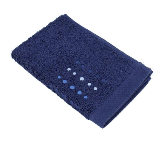 Serviette Invité 33x50 Cm Coton 550g/m2 Pure Points Bleu Marine