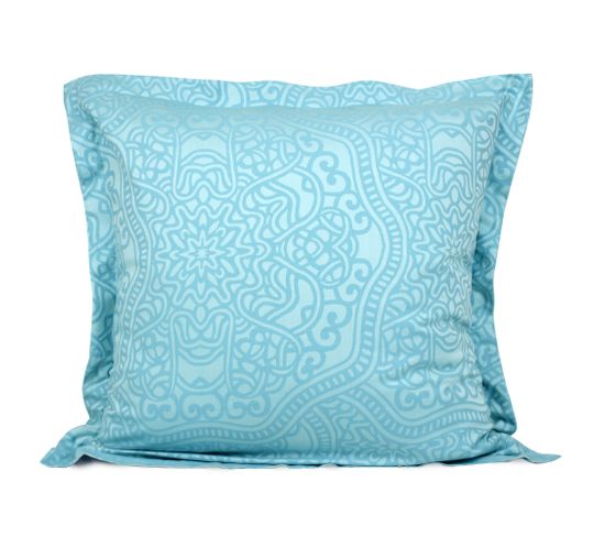 Taie D'oreiller 65x65 Cm Satin De Coton Pantheon Bleu Clair