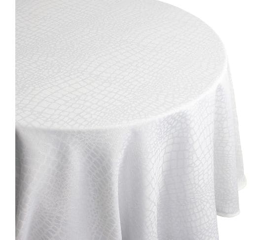 Nappe Ronde 180 Cm Jacquard 100% Polyester Lounge Blanc