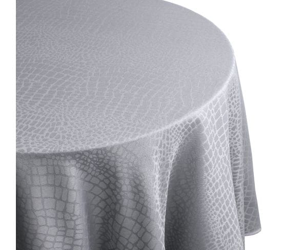 Nappe Ronde 180 Cm Jacquard 100% Polyester Lounge Perle