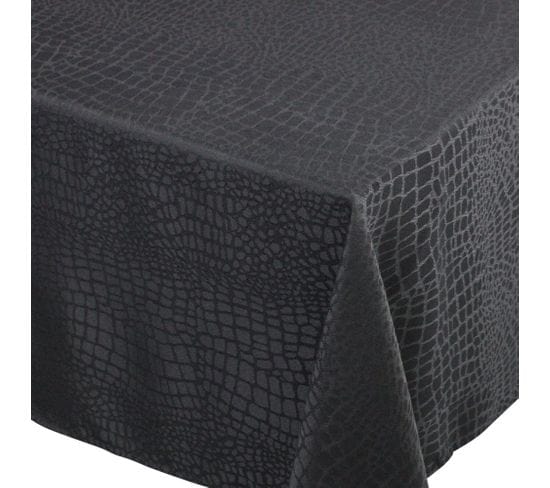 Nappe Carrée 150x150 Cm Jacquard 100% Polyester Lounge Noir