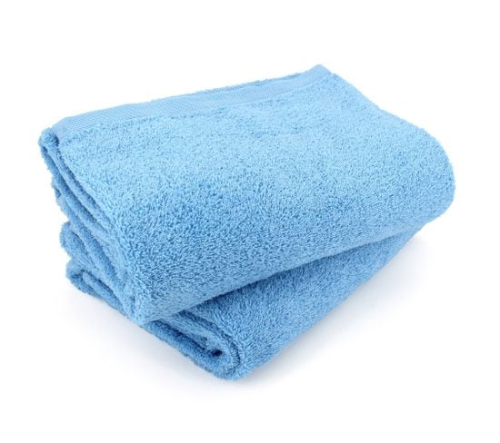 Lot De 2 Draps De Bain 90x150 Cm Alpha Bleu Ciel