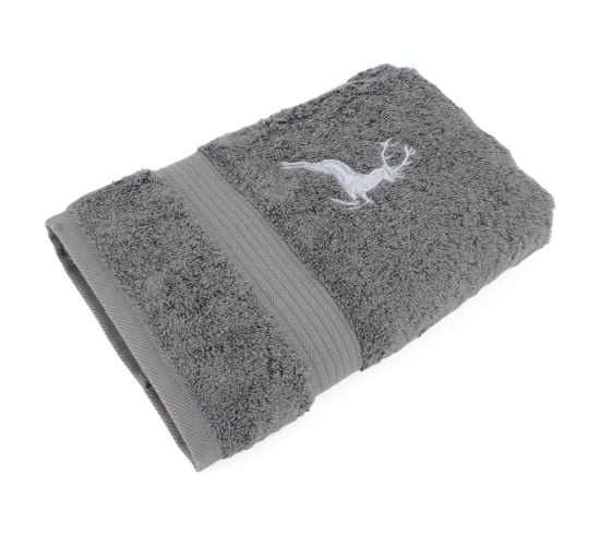 Drap De Douche 70x130 Cm Hirsh Anthracite/gris 600g/m2