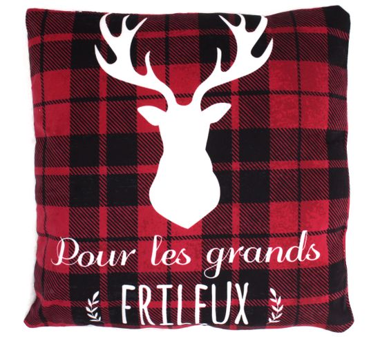 Coussin 40x40 Cm Cosy Frileux Rouge/blanc