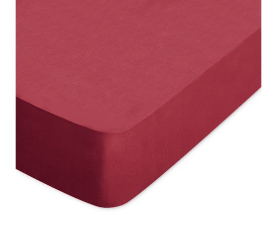 Drap Housse Uni 100x200 Cm Bonnet 50 Cm Coton Alto Rouge Garance