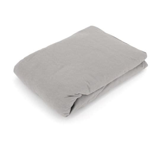 Drap Housse Flanelle Unie 90x190 Cm Coton Wales Gris