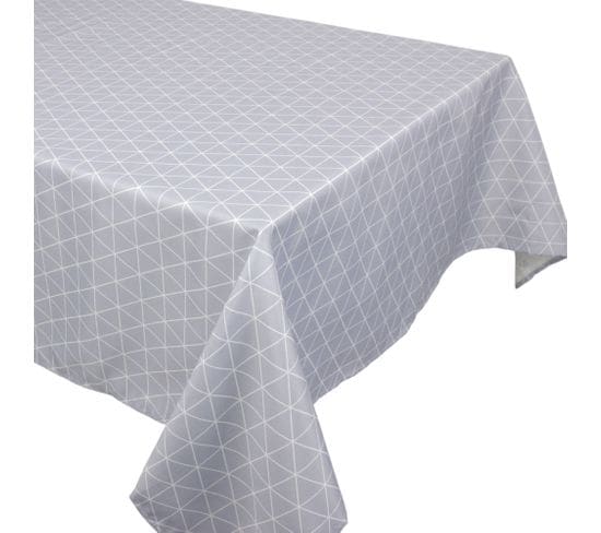 Nappe Rectangle 150x300 Cm Imprimée 100% Polyester Paco Géométrique Bleu Nuage