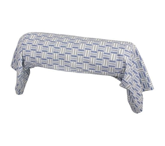 Taie De Traversin 240x43 Cm Coton Diego Bleu Baltique