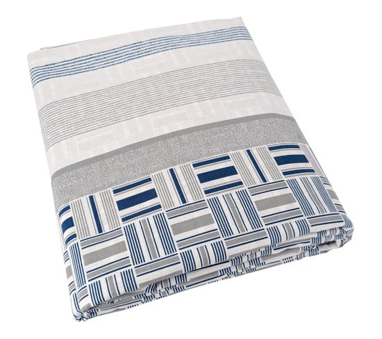 Housse De Couette 260x240 Cm Coton Diego Bleu Baltique