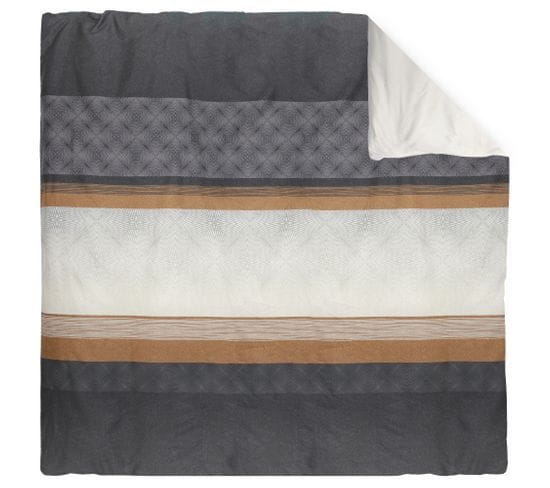 Housse De Couette 200x200 Cm Satin De Coton Tiago Noir