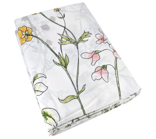 Housse De Couette 140x200 Cm Coton Foliflora Blanc