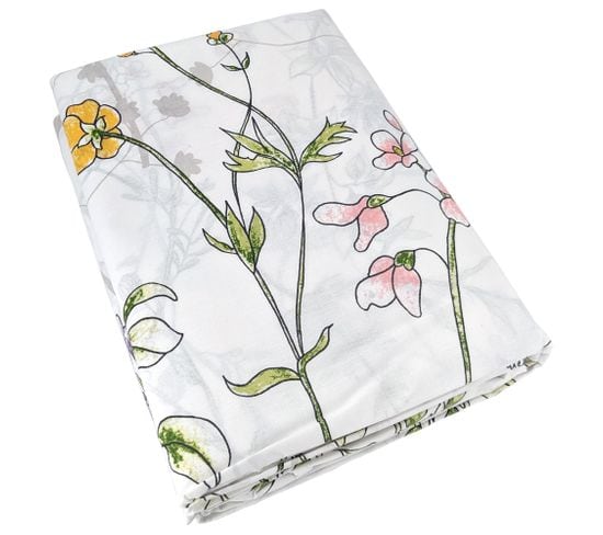 Housse De Couette 240x220 Cm Coton Foliflora Blanc