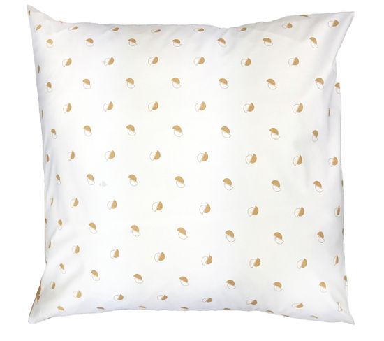 Taie D'oreiller 65x65 Cm Percale Coton Alex Marron Moka