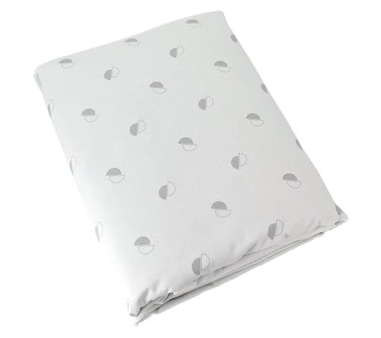 Housse De Couette 140x200 Cm Percale Coton Alex Gris Nuage