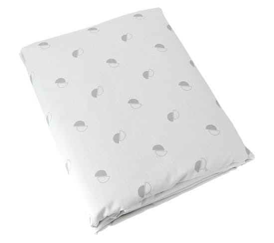 Housse De Couette 280x240 Cm Percale Coton Alex Gris Nuage