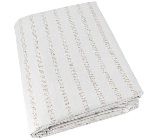 Housse De Couette 200x200 Cm Percale Coton Gaby Beige Lin