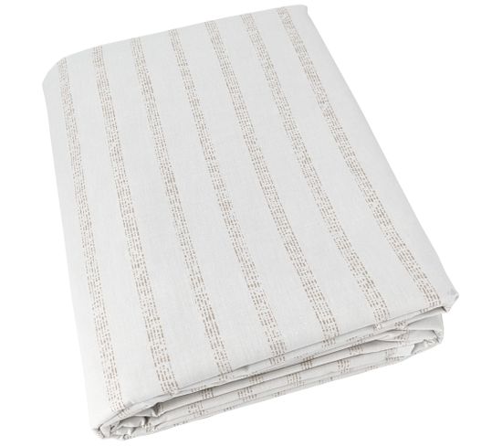 Housse De Couette 240x220 Cm Percale Coton Gaby Beige Lin