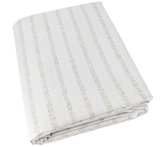 Housse De Couette 280x240 Cm Percale Coton Gaby Beige Lin