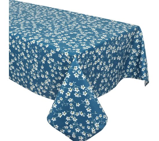 Nappe Rectangle Enduit 150x350 Cm Amandier Bleu