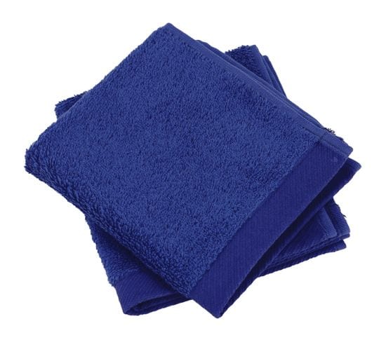 Lot De 2 Serviettes Invité 30x30 Cm Coton Peigné Alba Bleu Moyen