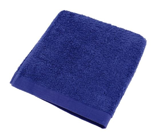 Serviette De Toilette 50x100 Cm Coton Peigné Alba Bleu Moyen